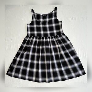 Disturbia Singles Black and White Plaid Mini Babydoll Dress
